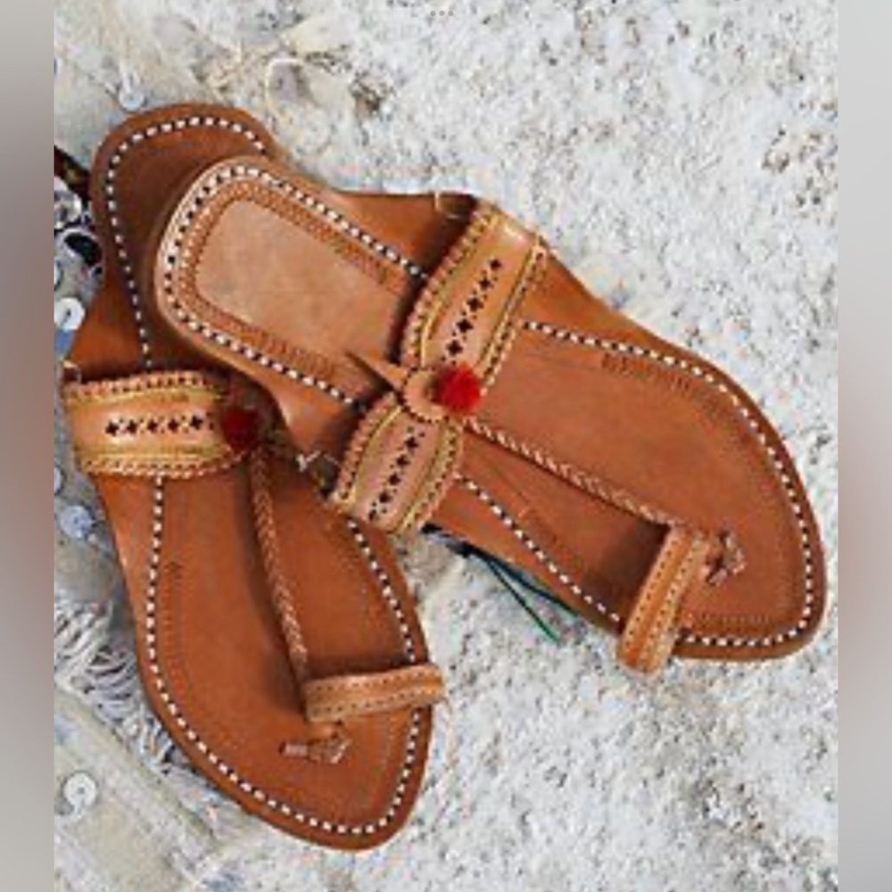 Free People Brown Leather Sandals